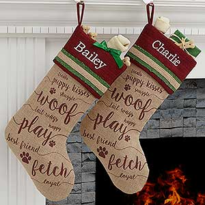 Merry Paws Personalized Dog Christmas Stockings