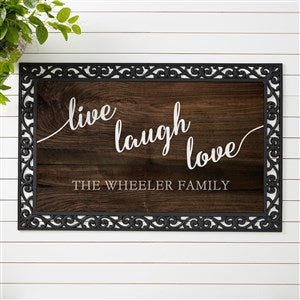 Personalized Printed Wood Doormat - Live Laugh Love