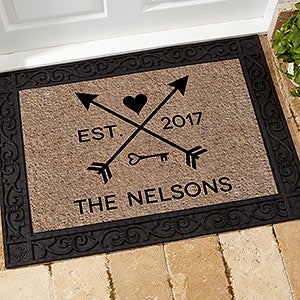 Arrows of Love Personalized Doormat- 18x27