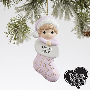 Baby Girl Stocking Precious Moments® Personalized Ornament
