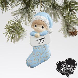 Baby Boy Stocking Precious Moments® Personalized Ornament