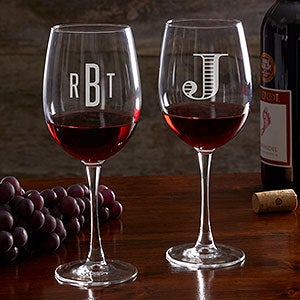 Classic Celebrations Personalized 19 1/4oz. Red Wine Glass- Monogram