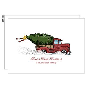 Classic Christmas Personalized Flat Card