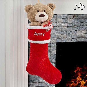 3D Musical Teddy Bear Personalized Stocking