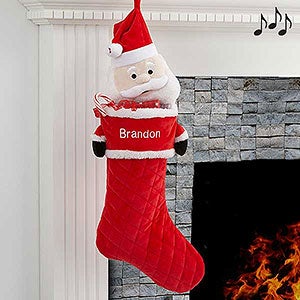 3D Musical Santa Personalized Stocking