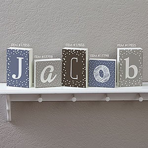 Personalized Letter Decor Rectangle Shelf Blocks
