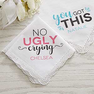 No Ugly Crying Personalized Wedding Handkerchief