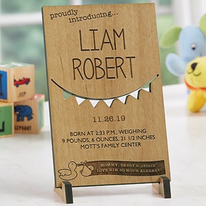 personalized baby keepsake unique birth announcement