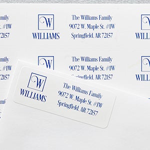 square monogram personalized return address labels