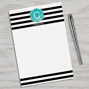 Personalized Notepads - Modern Stripe Design