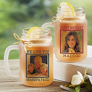 Photo Message Personalized Frosted Mason Jar