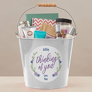 Get Well Soon Personalized Large Metal Bucket - White