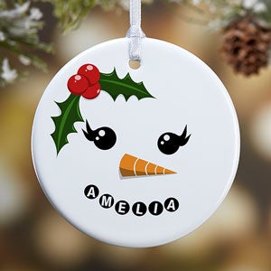 1-Sided Snowman Personalized Ornament