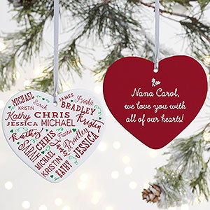 2-Sided Large Close To Her Heart Personalized Ornament