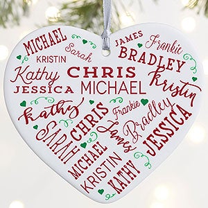 1-Sided Large Close To Her Heart Personalized Ornament