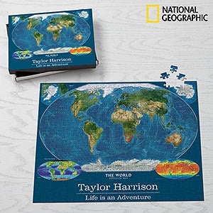National Geographic® World Map Personalized Jumbo 500 Piece Puzzle