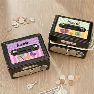 Personalized Kids Cash Box - For Girls