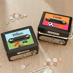 Personalized Kids Cash Box - For Boys