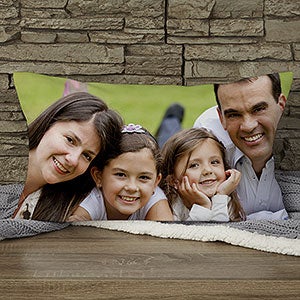 Custom Photo Pillows - Lumbar Velvet Throw Pillow
