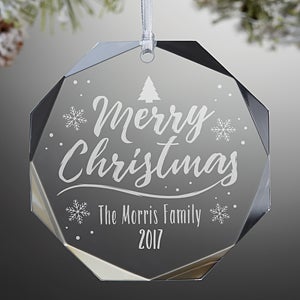 Merry Christmas Premium Octagon Engraved Ornament