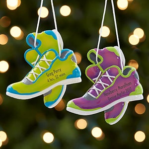 Born To Run Personalized Marathon Ornament- Purple