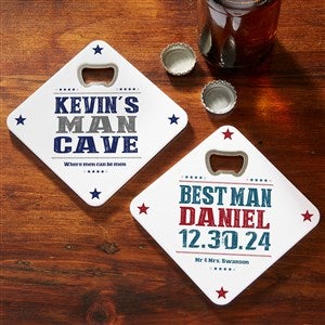 Write Your Own Personalized Beer Bottle Opener Coaster - #18002