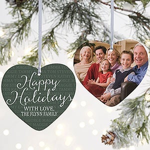 Together Forever Personalized Heart Photo Ornament- 4" Matte - 2 Sided - #18007-2L