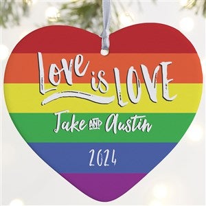 Love Is Love Personalized Large Heart Ornament
