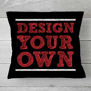 Design Your Own Personalized 14 Throw Pillow- Black