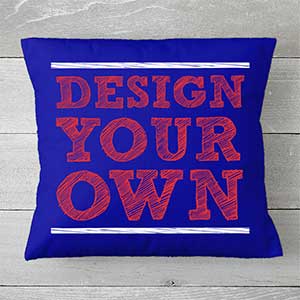 Design Your Own Personalized 14 Throw Pillow- Blue