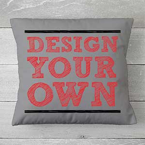 Design Your Own Personalized 14 Throw Pillow- Grey