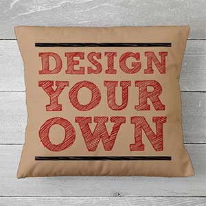 Design Your Own Personalized 14 Throw Pillow- Tan