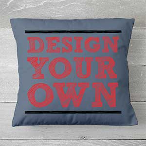 Design Your Own Personalized 14 Throw Pillow- Slate Blue
