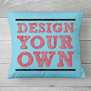 Design Your Own Personalized 14 Throw Pillow- Baby Blue
