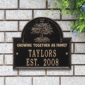 Family Tree Personalized Aluminum Plaque - Bronze Gold