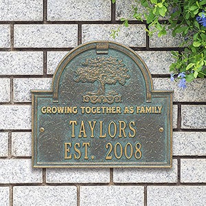 Family Tree Personalized Aluminum Plaque - Bronze Verdi