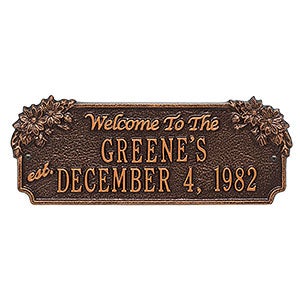Daisy Personalized Established Family Aluminum Plaque - Antique Copper