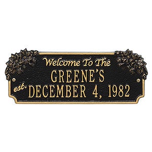 Daisy Personalized Established Family Aluminum Plaque - Black/Gold