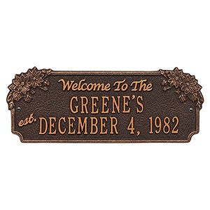 Daisy Personalized Established Family Aluminum Plaque - Oil Rubbed Bronze