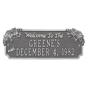Daisy Personalized Established Family Aluminum Plaque - Pewter Silver