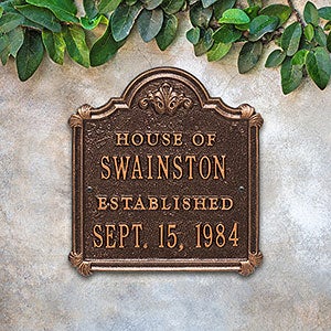 Chatham Personalized Anniversary Aluminum Plaque - Antique Copper