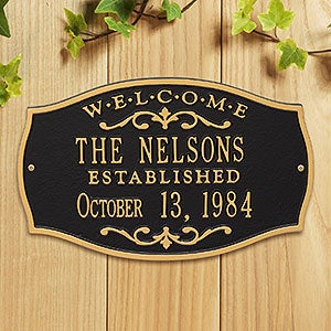 Brookfield Welcome Personalized Aluminum Plaque - Black & Gold