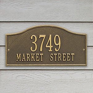 Rolling Hills Personalized Aluminum Address Plaque - Antique Brass