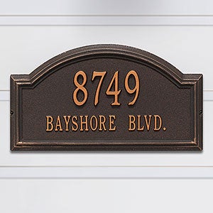 Arch Personalized Aluminum Address Plaque - Oil Rubbed Bronze