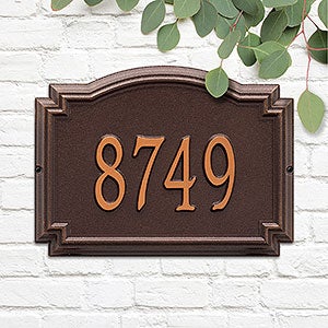 Williamsburg Personalized Address Number Plaque - Antique Copper