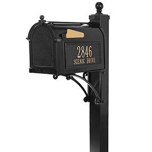 Deluxe Capitol Personalized Aluminum Mailbox- Black