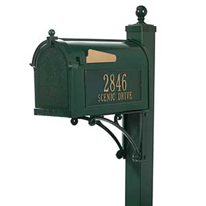 Deluxe Capitol Personalized Aluminum Mailbox- Green