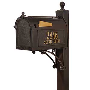 Deluxe Capitol Personalized Aluminum Mailbox- Bronze