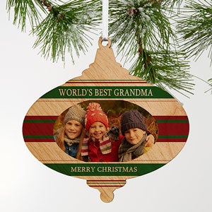 Classic Christmas Photo Wood Ornament