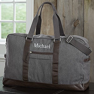 Men's Signature Embroidered Weekender Duffel Bag- Name